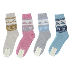 Cosy Angora Wool Socks Bee Pattern Choice of Colours One Size EU36-40 Boot Bed - Picture 1 of 5
