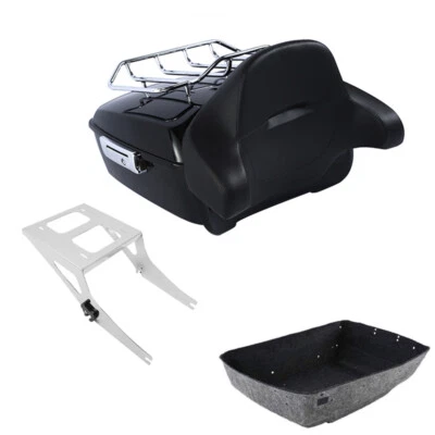 King Trunk Backrest Luggage Rack Mount Fit For Harley Fatboy Fat Boy 2008-2017 - Image 1 of 4