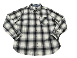 Carhartt Women's Gray Plaid Roll Tab Sleeve Button Down Shirt Size L (12/14) - Picture 1 of 8