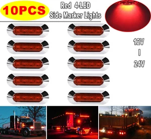 10PCS Red 4 LED Clearance Side Marker Lights for Car Truck Trailer Pickup Boat - Bild 1 von 12