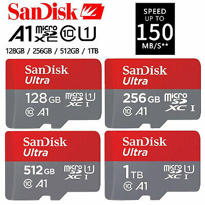 SanDisk Ultra Micro SD 64GB 128GB 256GB 400GB 512GB Memory Card 150MB/s 2022 Ver • 106.50£