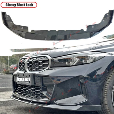 For 2023-26 BMW M340i 330i M Sport G20 LCI V Style Gloss Black Front Bumper Lip - Image 1 of 4