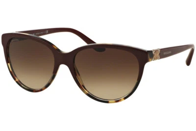 Bvlgari Womens BV 8166B 5370/13 Burgundy Tortoise Sunglasses New Italy 56mm  - Image 1 of 4