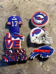 Buffalo Bills football team shoe charm 15 pc set, button back - Picture 1 of 1