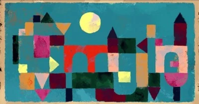 Red Bridge Art Print – Paul Klee 1928 – Bauhaus Abstract Geometry Playful Color - Image 1 of 2