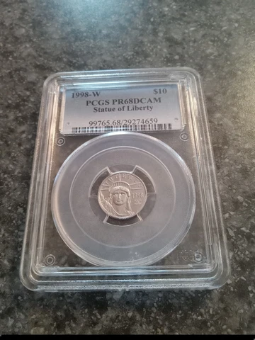 1998-W 1/10 oz $10 PROOF Platinum Eagle coin PR68 PCGS NICE LOW PRICE!! Cover