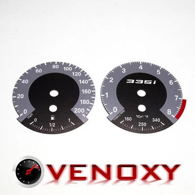 BMW E90 E92 335i 200 MPH Caras de calibre personalizadas estilo 1M + logotipo iluminado Foto 1 de 4