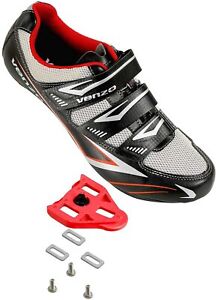 Venzo Bicycle Men's Road Cycling Riding Shoes  3 Straps Compatible with Peloton