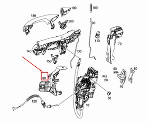 MERCEDES-BENZ GLC X253 Front Right Door Lock Bracket A2537230414 NEW GENUINE - Picture 1 of 3