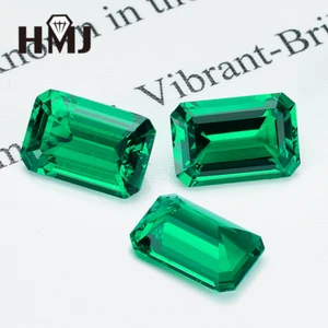 Flawless Natural Green Emerald 8mmx10mm GRC Certified Emerald Cut Loose Gemstone - Picture 1 of 6