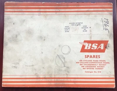 BSA Replacement Parts List, A50 & A65 Models. 1964 and 1965. 00-5118 - Image 1 of 2