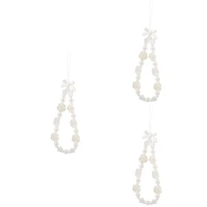 3 PCS Pearl Mobile Phone Chain Cellphone Lanyard Charm Wristlet Strap for - Zdjęcie 1 z 12