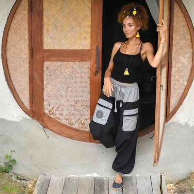 virblatt - Haremshose Herren & Aladinhose Damen | Unisex | Pumphose Herren Goa