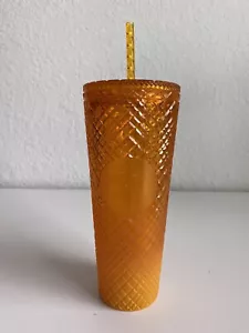 Starbucks Cold Venti 24 OZ Taza Amarillo Mango Joya Vaso Verano 2022 - Imagen 1 de 6
