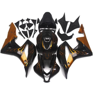 Injection Fairing Kit For Honda CBR600RR 2007 2008 F5 07 08 Body Kit Gold Black - Picture 1 of 9