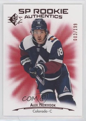 2021-22 SP Retail SP Rookie Authentics Red /199 Alex Newhook #140 Rookie RC - Image 1 of 2