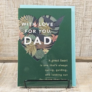 Tarjeta de Felicitación de Cumpleaños Hallmark 5x7 Papá Verde Tropical Floral Amor Corazón - Imagen 1 de 8