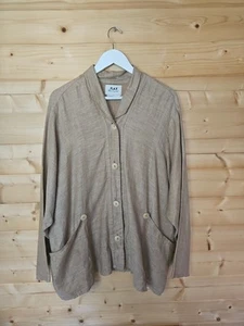 Flax by Jeanne Engelhart Blazer Size Large 100% Linen Beige Pockets Lagenlook - Picture 1 of 10