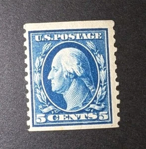 USA Briefmarke #447 Washington 5 Cent postfrisch Spule einzeln SCV @ VF 100 $ #2B - Bild 1 von 2