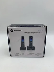 NEW MOTOROLA D8712 Cordless Phone System w/2 Digital Handsets Bluetooth to CeLL - Picture 1 of 13