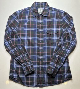 J Press Button Front Shirt Mens Size S Plaid Long Sleeve Preppy York St - Picture 1 of 5