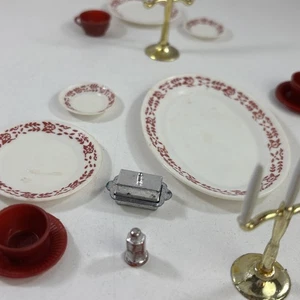 Vtg Sindy Dining Room REPLACEMENT Serving Plates Utensils Marx ALMOST COMPLETE - Picture 1 of 11