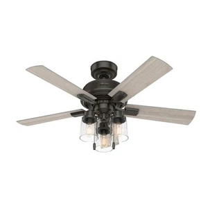 Hunter 44" Hartland Ceiling Fan with LED Light & Pull Chain Industrial Farmhouse - Picture 1 of 4
