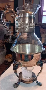 Vintage Princess House Heritage Brass & Glass Coffee Carafe w/ Tea Light Stand - Picture 1 of 11