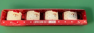 Hermoso Juego de 4 Espresso Lang de Navidad Pintado a Mano Santa - Imagen 1 de 1