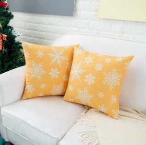 Yellow Decorative 2Throw Pillow Covers 16x16 inch for Couch Sofa Living Room Bed - Picture 1 of 6