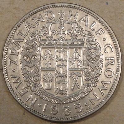 New Zealand 1935 Half Crown XF - Image 1 of 2
