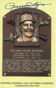 Rollie Fingers Auto Gold HOF Plaque - Picture 1 of 2