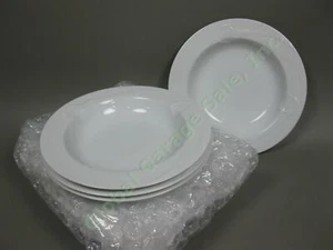 8 Mikasa Classic Flair Rimmed Soup Bowls Set Porcelain Embossed Calla Lilies - Picture 1 of 5