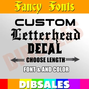 Custom Fancy Text Vinyl Lettering Sticker Decal Window Trailer Business Car Name - Picture 1 of 4