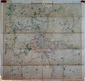 Antike Karten, Stanfords Karte der Umgebung Londons, um 1890 - Bild 1 von 1