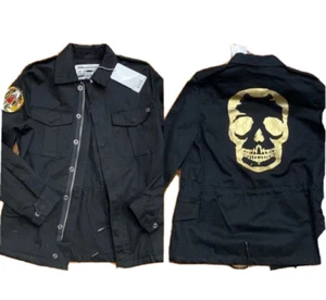 Chaqueta Calavera Kayak Kayak Oro Negro Calavera Ejército Hobo Talla 38 M NUEVA - Imagen 1 de 5