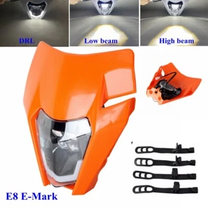 Orange Enduro Dirt Bike LED Hi/Lo Beam Headlight For 300 EXC Six Days EU 2013-17 - Picture 1 of 8