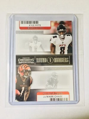 2021 Panini Contenders Kyle Pitts/Ja’marr Chase Round 1 Numbers No. RN-KPI - Image 1 of 2