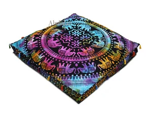 35X35" Square Multi Mandala Cotton Cushion Pillow Cover New Pet Dog Bed Covers - Picture 1 of 3