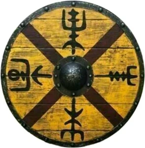 Medieval Collectible Battle Ready Wooden Handmade Yellow Medieval Roman Empire - Picture 1 of 7