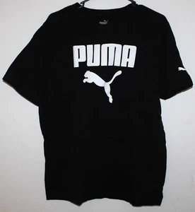 Almost Vintage Puma T-shirt Black Big Chest Logo Crew Neck Large - Picture 1 of 5