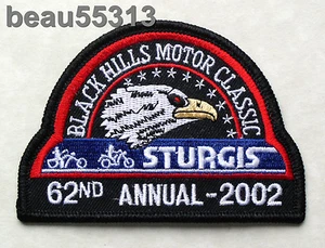 ⭐STURGIS CHAMBER SOUTH DAKOTA 62nd 2002 BLACK HILLS MOTOR CLASSIC RALLY PATCH - Picture 1 of 1