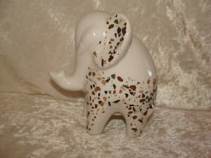 Ceramic Mosaic Style Elephant Coin Bank ~ Greenbrier Intl ~ 4.75” x 4.75” - Picture 1 of 6