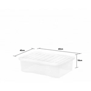 Cajas de contenedores de almacenamiento de plástico transparente Wham 32L con tapa con clip seguro - Imagen 1 de 13