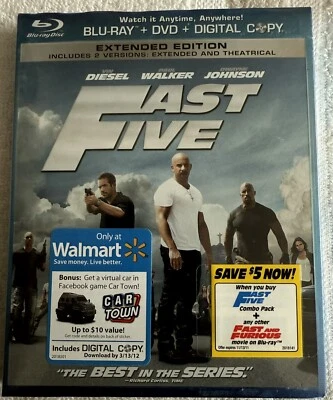 Fast Five Extended Edition Sealed Blu-Ray+DVD+Digital Copy (Universal) - Image 1 of 3