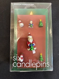6 Heirloom Christmas Candle Pins Holiday Decor Boston Warehouse - Picture 1 of 4