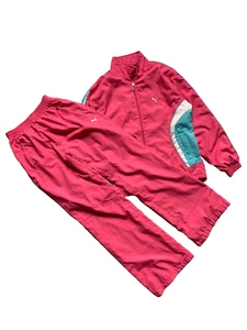 Puma Track Suit Girls Teens Size L Pink Streetwear Jacket and Pants - Picture 1 of 19