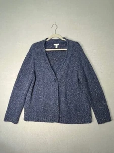 Charter Club Damen 2X Plus blaue Strickjacke Konfetti Knopf Rollkragen & Knopfleiste - Bild 1 von 12