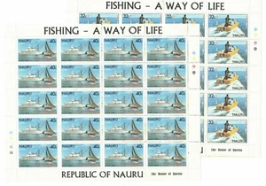 1981 Nauru Fishing SG 238/41 Block 20, Set 4 MUH stamps, Wholesale - Picture 1 of 2