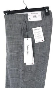 Calvin Klein Men's Slim-Fit Stretch Dress Pants Grey Plaid 38x32 NWT - Picture 1 of 4